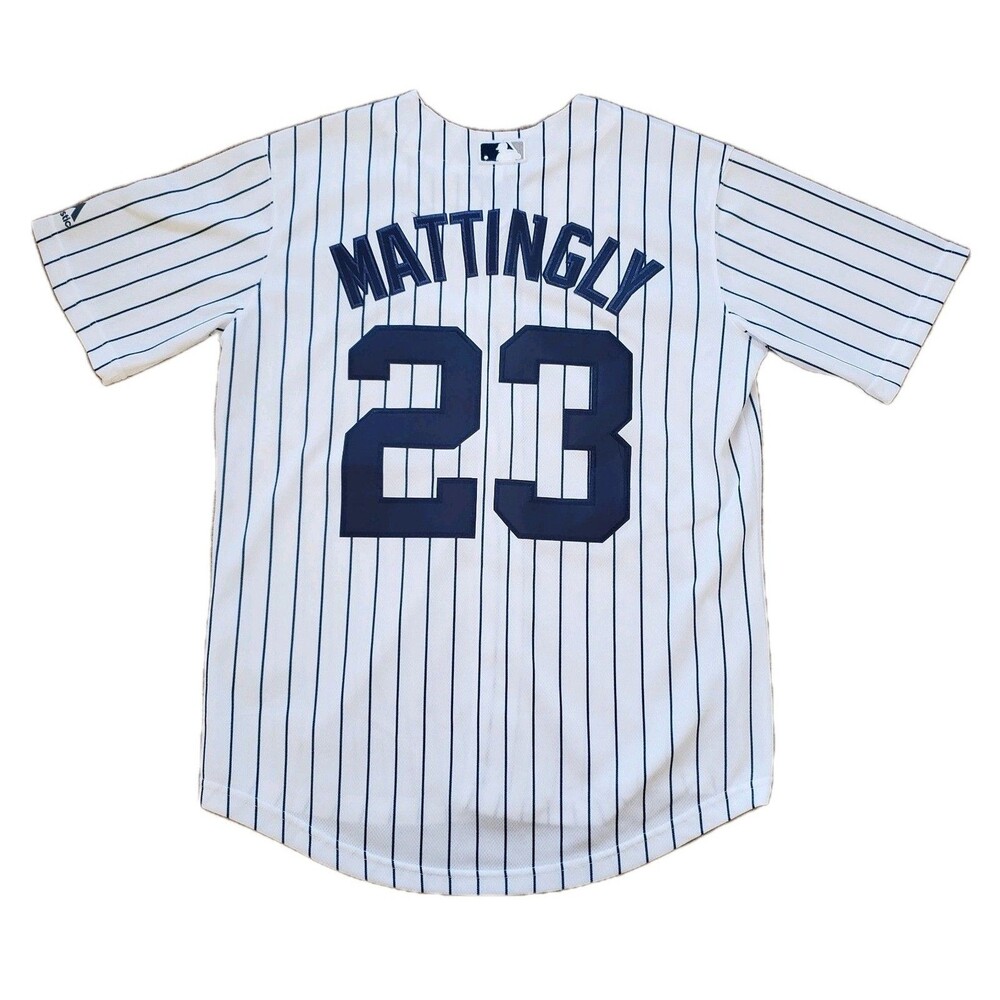 Majestic Cool Base New York Yankees Don Mattingly XL(FITS L)Mens White Jersey 23